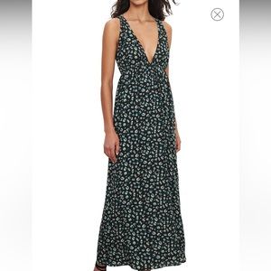 Ba&sh Becky Leopard Print Robe Maxi Strappy Summer Dress